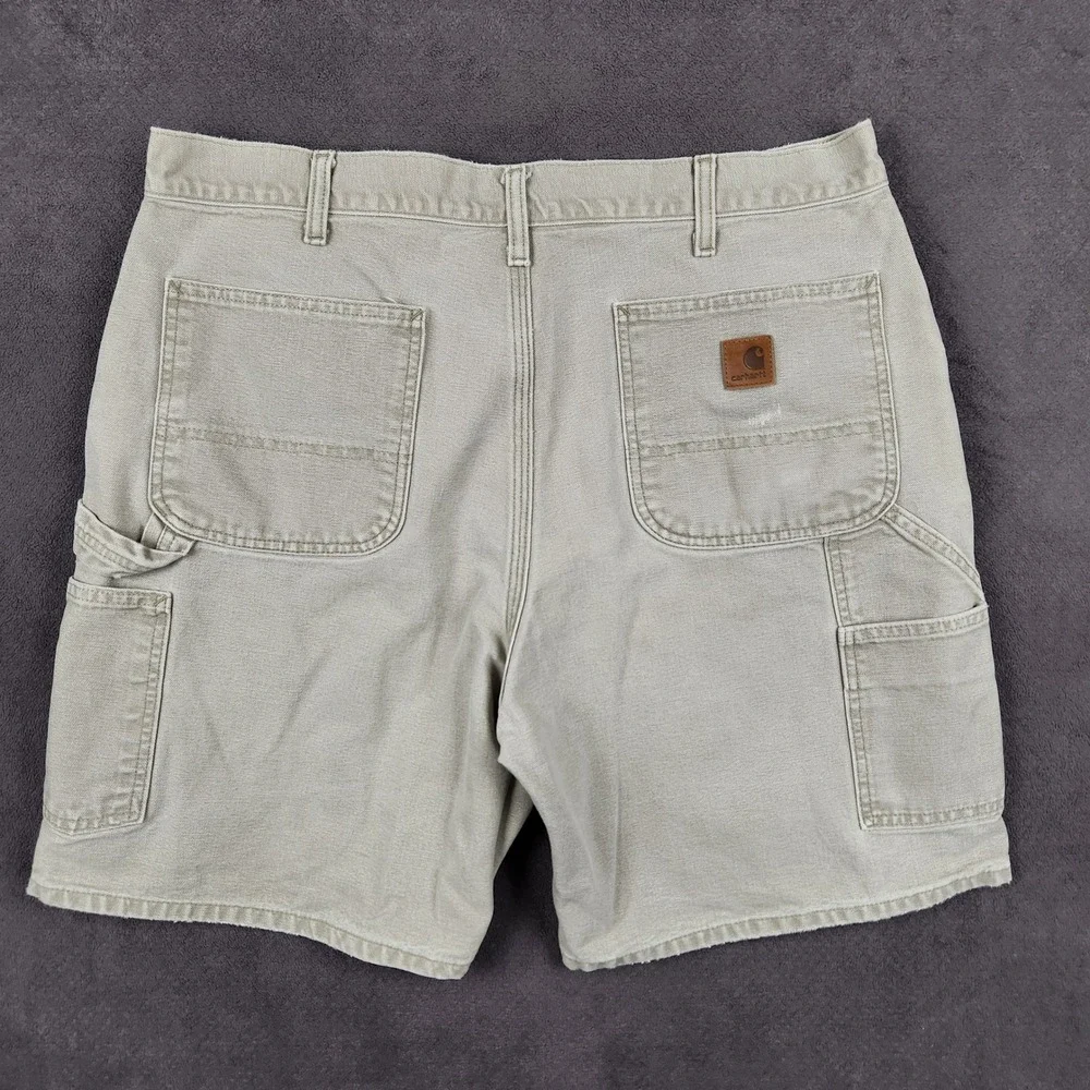 Vintage Carhartt Washed Duck Work Shorts Mens 36 Tan Canvas B25 DES Workwear